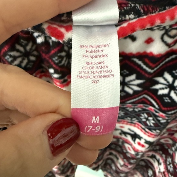 Christmas No Boundaries Soft Leggings Woman M Poly/Spandex Santa Red White Black - Picture 5 of 6